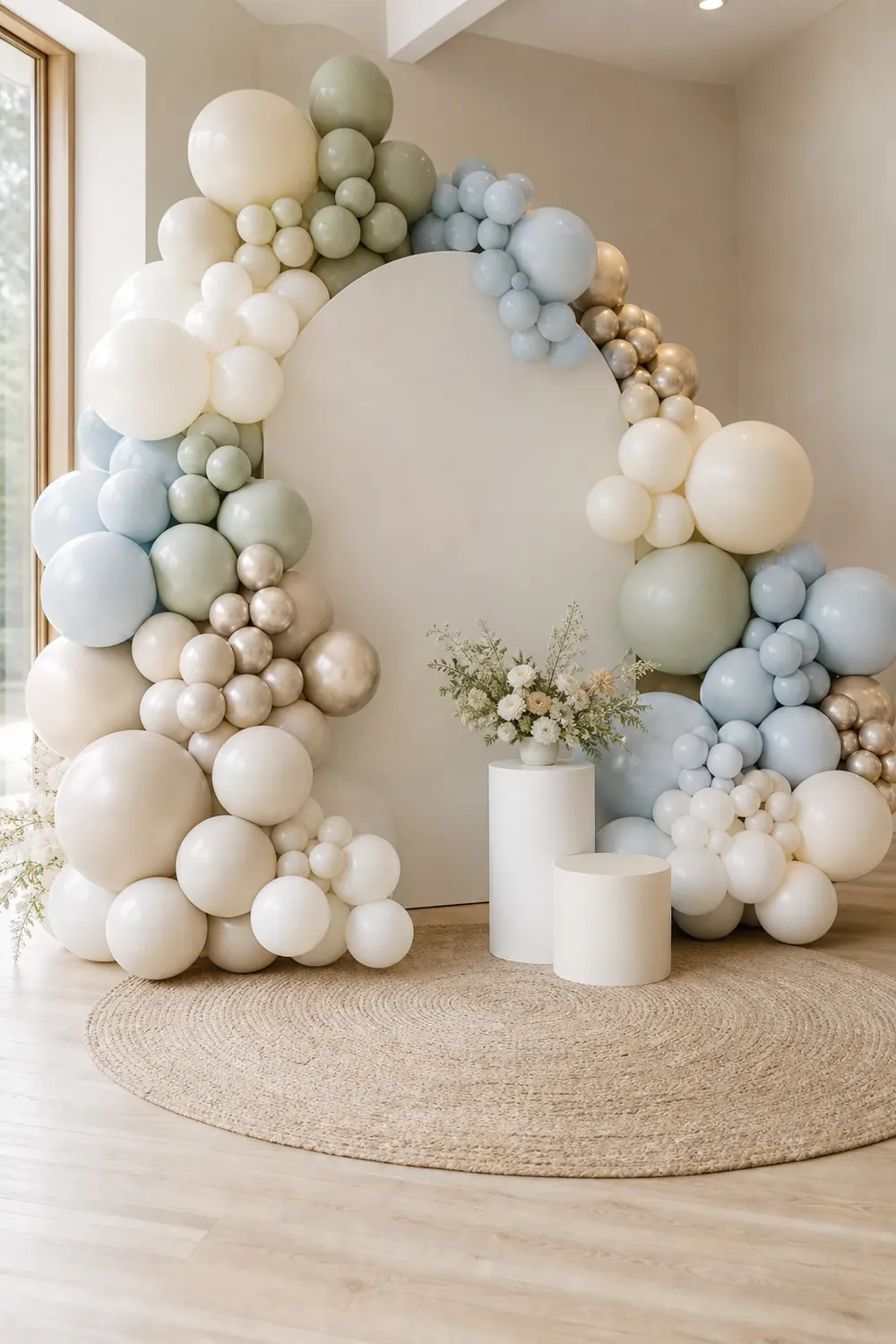 Baby shower balloon backdrop
