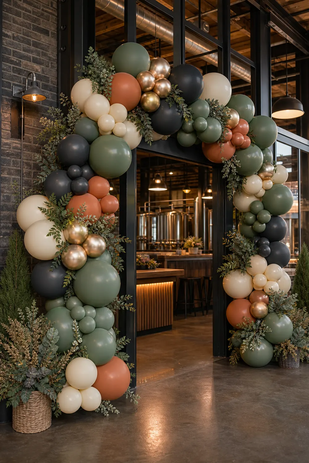 Corporate brand-color balloon installation