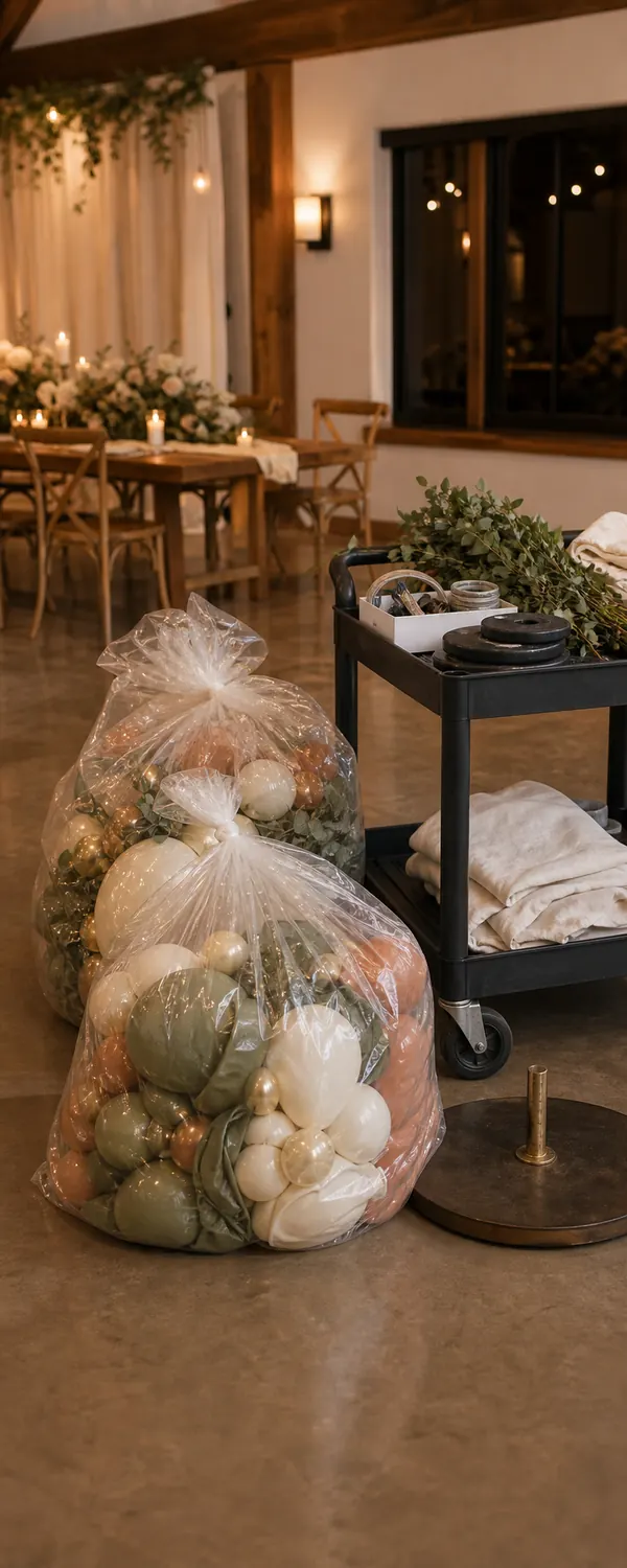 Post-event balloon decor cleanup details